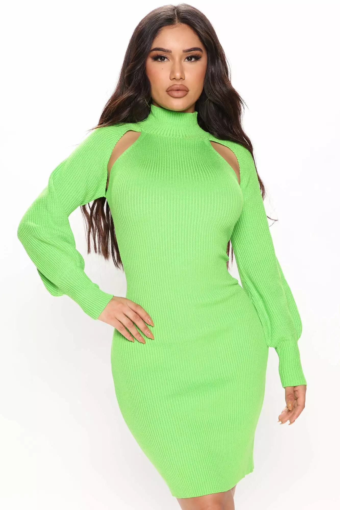 Fashion Nova Laylani Sweater Mini Dress - Green 3 Fashion Nova Laylani Sweater Mini Dress - Green