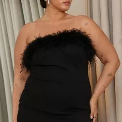 Fashion Nova Emma Feathered Maxi Dress - Black -Fashion Nova Dresses Shop 07 18 22Studio6 RT KJ 10 09 06 3 CD2132FN Black 7999 PLUS JB