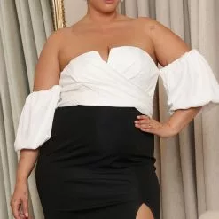 Fashion Nova Carolyn Maxi Dress - Black/White -Fashion Nova Dresses Shop 07 18 22Studio6 RT KJ 10 50 36 13 MF21440 BlackWhite 8086 PLUS KS