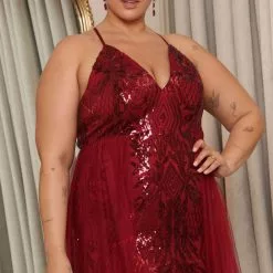 Fashion Nova Impeccable Visions Sequin Maxi Dress - Burgundy -Fashion Nova Dresses Shop 07 18 22Studio6 RT KJ 11 40 34 23 1371WP14 Burgundy 8155 PLUS KL