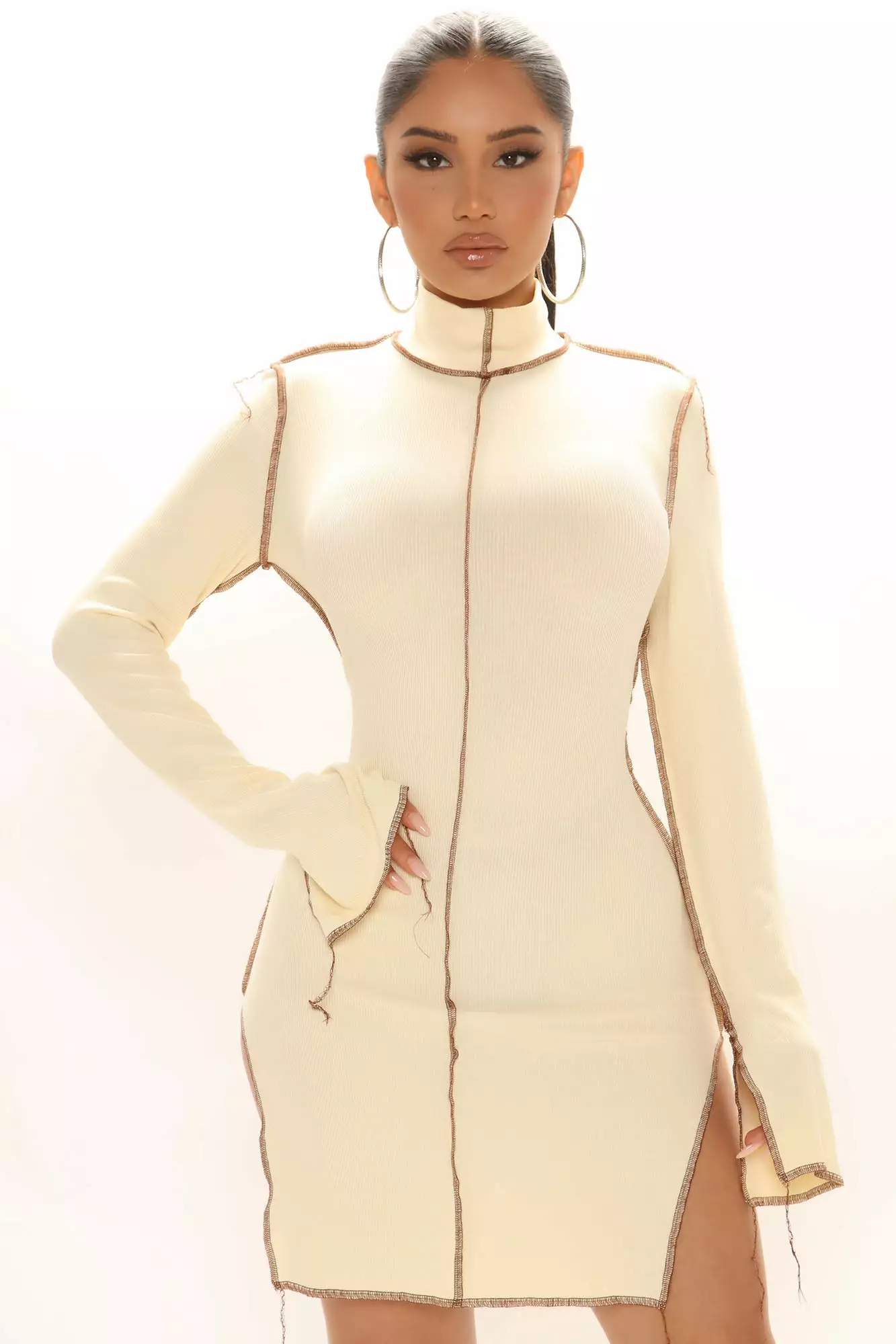 Fashion Nova Walk In And Stare Midi Dress - Cream 3 Fashion Nova Walk In And Stare Midi Dress - Cream