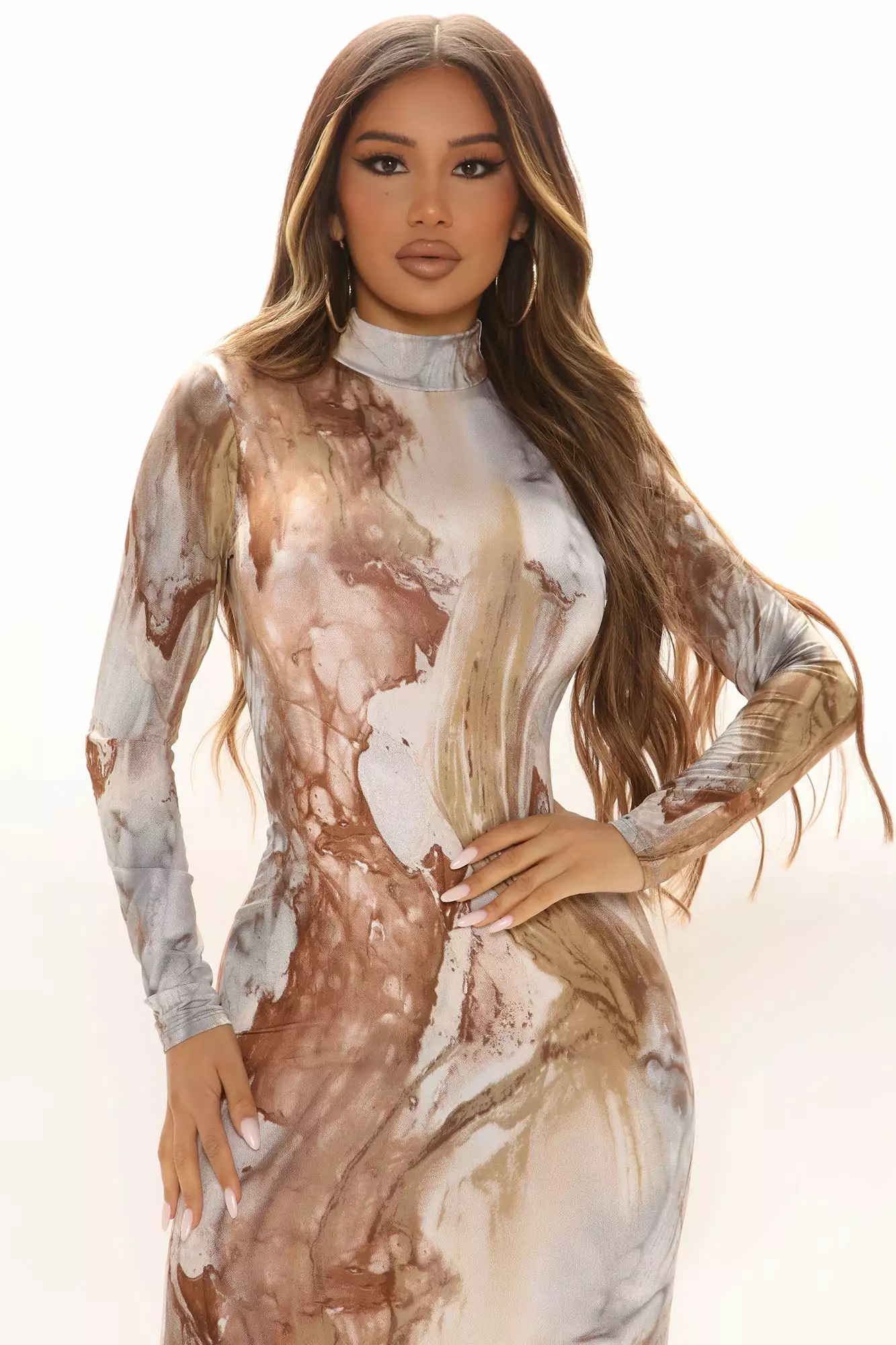 Fashion Nova Greatest Obsession Midi Dress - Brown/combo 9 Fashion Nova Greatest Obsession Midi Dress - Brown/combo - Image 7