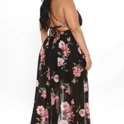 Fashion Nova Lanai Maxi Dress - Black Floral -Fashion Nova Dresses Shop 07 20 21Studio3 RM SA 11 29 16 17 MA8481 BlackCombo 1134 PLUS JK