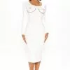 Fashion Nova Pierce My Heart Long Sleeve Midi Dress - White -Fashion Nova Dresses Shop 07 21 22Studio2 MS Rene 8 XS1515 White P 1267 SG