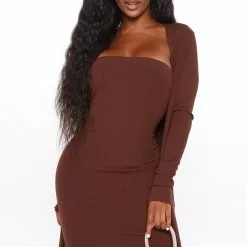 Fashion Nova Satisfied Ribbed Maxi Dress Set - Brown -Fashion Nova Dresses Shop 07 22 20Studio3 MS SH 15 04 37 59 ST30001TD Brown 0983 JK