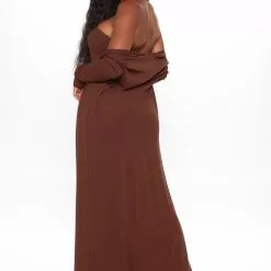 Fashion Nova Satisfied Ribbed Maxi Dress Set - Brown -Fashion Nova Dresses Shop 07 22 20Studio3 MS SH 15 05 21 59 ST30001TD Brown 0991 JK