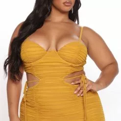 Fashion Nova My Heart Is Full Midi Dress - Mustard -Fashion Nova Dresses Shop 07 23 21Studio3 DD KP 11 11 05 21 JD2671 Mustard 3956 PLUS KL