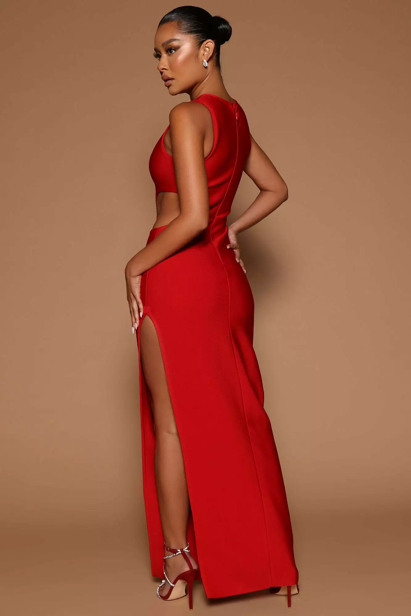 Fashion Nova Calista Bandage Maxi Dress - Red 7 Fashion Nova Calista Bandage Maxi Dress - Red - Image 5