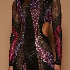 Fashion Nova Sofiya Embellished Dress - Black/Pink -Fashion Nova Dresses Shop 07 25 22Studio6 ME KP 13 40 03 27 A79276D BlackPink 9122 SG