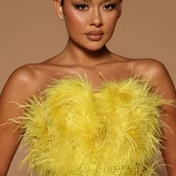 Fashion Nova Lorina Feather Mini Dress - Chartreuse -Fashion Nova Dresses Shop 07 25 22Studio6 ME KP 14 21 58 38 GW22C1115 Chartreuse 9283 JB