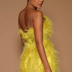Fashion Nova Lorina Feather Mini Dress - Chartreuse -Fashion Nova Dresses Shop 07 25 22Studio6 ME KP 14 22 07 38 GW22C1115 Chartreuse 9286 JB