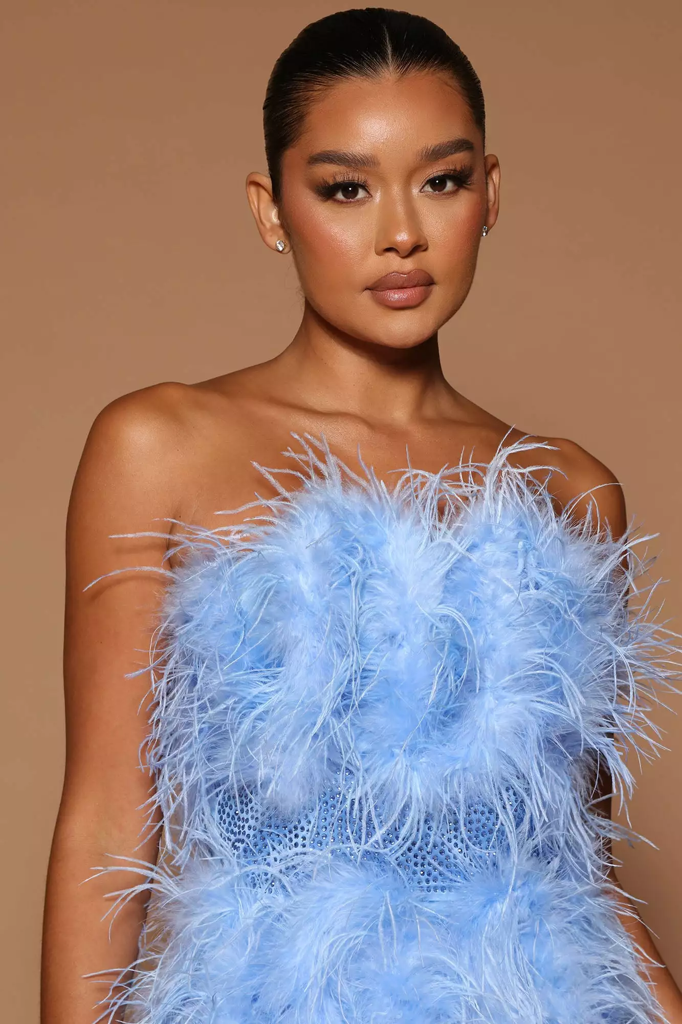 Fashion Nova Lorina Feather Mini Dress - Blue 5 Fashion Nova Lorina Feather Mini Dress - Blue - Image 3