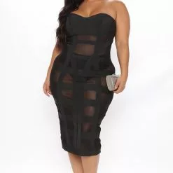 Fashion Nova Hot Night Out Bandage Midi Dress - Black -Fashion Nova Dresses Shop 07 26 21Studio3 JP TB 10 57 31 26 BD123 Black 4567 PLUS JK