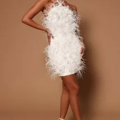 Fashion Nova Feeling Expensive Feather Mini Dress - White -Fashion Nova Dresses Shop 07 27 22Studio5 SN KP 10 03 34 1 GW22X2026 White 9471 JB