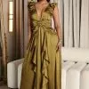 Fashion Nova Favorite View Satin Maxi Dress - Olive -Fashion Nova Dresses Shop 07 27 22Studio7 RM AC 16 02 24 21 RVD2556 Olive P 2276 PB