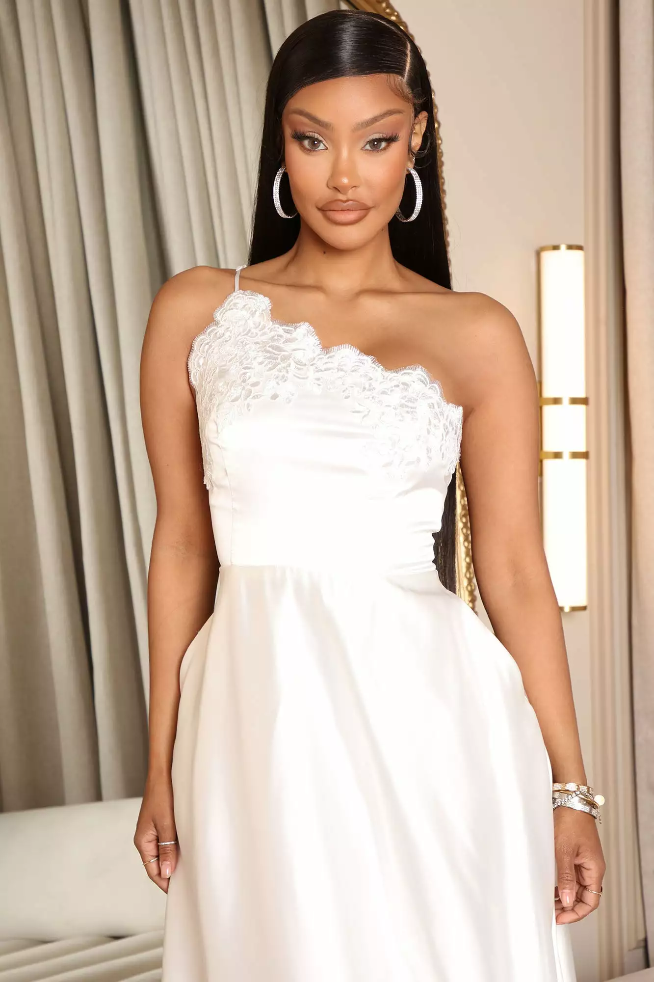 Fashion Nova Blair Satin Maxi Dress - Ivory 4 Fashion Nova Blair Satin Maxi Dress - Ivory - Image 2