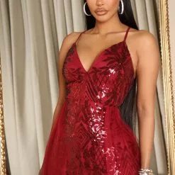 Fashion Nova Impeccable Visions Sequin Maxi Dress - Burgundy -Fashion Nova Dresses Shop 07 28 22Studio7 ME AC 15 06 29 51 1371WP14 Burgundy 0268 SG