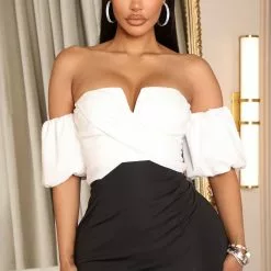 Fashion Nova Carolyn Maxi Dress - Black/White -Fashion Nova Dresses Shop 07 28 22Studio7 ME AC 15 13 29 53 MF21440 BlackWhite 0284 EH