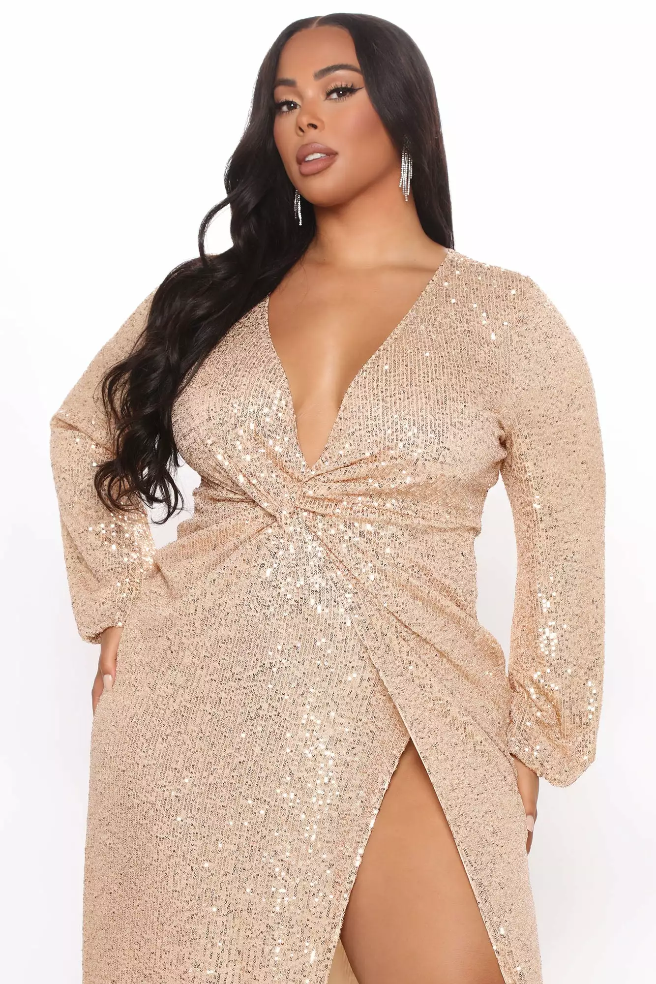 Fashion Nova Betting On You Sequin Maxi Dress - Gold 9 Fashion Nova Betting On You Sequin Maxi Dress - Gold - Image 7