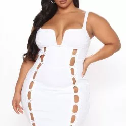 Fashion Nova No Cuts Given Bandage Midi Dress - White -Fashion Nova Dresses Shop 07 29 21Studio3 JP MJ 10 55 53 22 MD6674 White 6179 PLUS MH