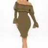 Fashion Nova Kiss Me Smocked Midi Dress - Olive -Fashion Nova Dresses Shop 07 30 20Studio2 RM SD 15 02 10 49 4624DM Olive 6398 WG