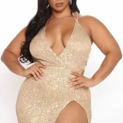 Fashion Nova Jaw Dropping Sequin Maxi Dress - Gold -Fashion Nova Dresses Shop 07 30 21Studio3 RM MJL 11 51 00 24 DR1934FN Gold 6939 PLUS MH