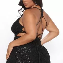 Fashion Nova Jaw Dropping Sequin Maxi Dress - Black -Fashion Nova Dresses Shop 07 30 21Studio3 RM MJL 13 17 06 28 DR1934FN Black 6975 PLUS MH