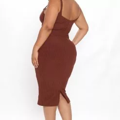Fashion Nova No Cuts Given Bandage Midi Dress - Brown -Fashion Nova Dresses Shop 07 30 21Studio3 RM MJL 13 36 21 36 MD6674 Brown 7047 PLUS EH