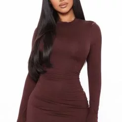 Fashion Nova Strolling Around Town Mini Dress - Brown