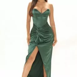 Fashion Nova Right Next Door Satin Maxi Dress - Hunter -Fashion Nova Dresses Shop 08 02 21Studio2 ME KP 10 24 45 21 FNT143 Hunter 3723 KL