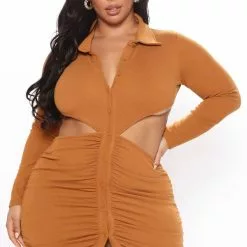 Fashion Nova Well Dressed Ribbed Shirt Dress - Camel -Fashion Nova Dresses Shop 08 02 21Studio3 CE TB 10 58 00 23 DGI4238 Camel 7533 PLUS EH
