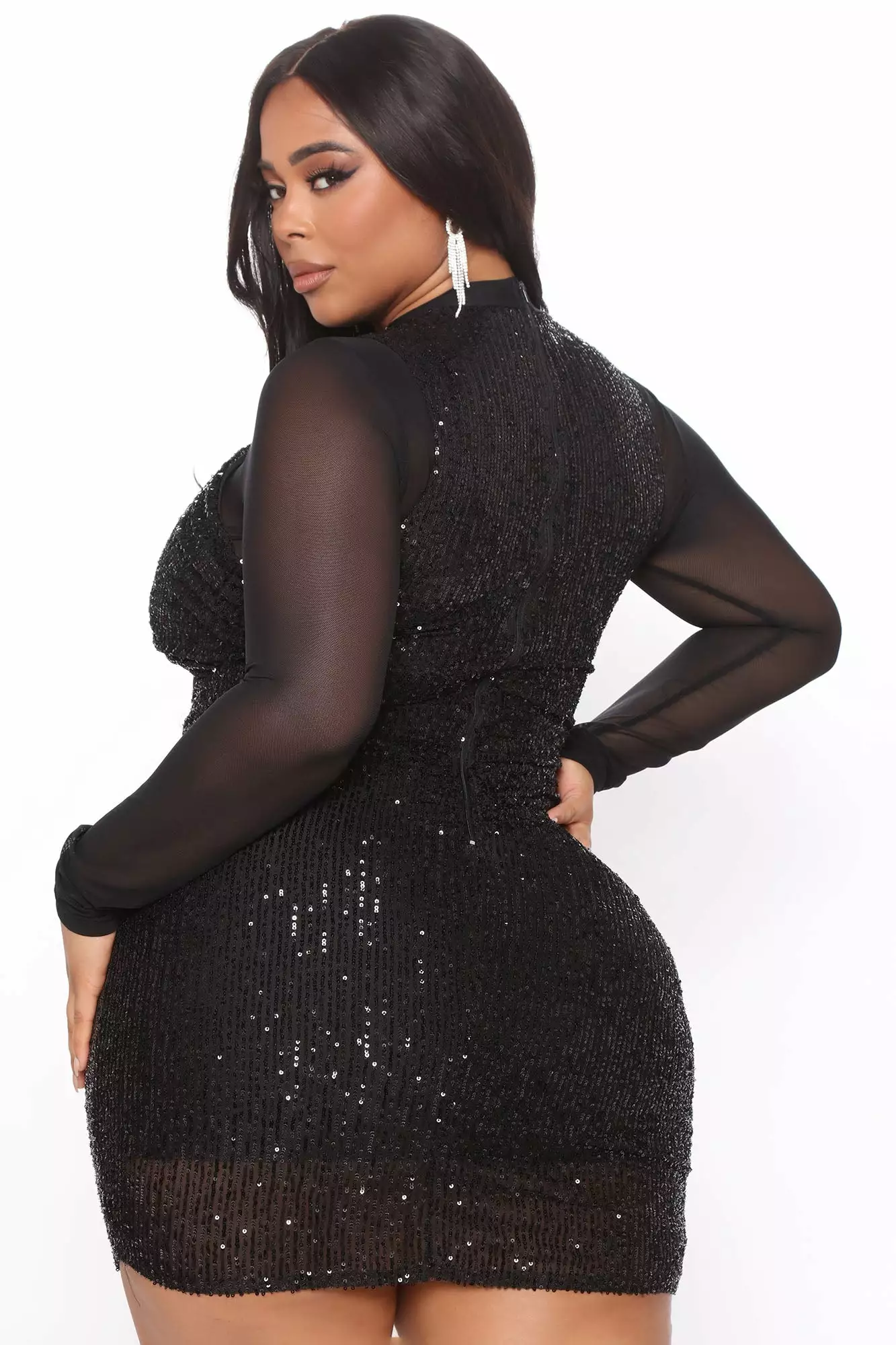 Fashion Nova Here To Party Sequin Mini Dress - Black 10 Fashion Nova Here To Party Sequin Mini Dress - Black - Image 8