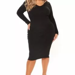 Fashion Nova For The Thrill Of It Midi Dress - Black -Fashion Nova Dresses Shop 08 02 21Studio4 RT RL 13 14 10 51 RD33316L Black 5889 PLUS KL