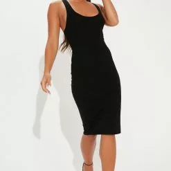 Fashion Nova Rachel Racerback Midi Dress - Black