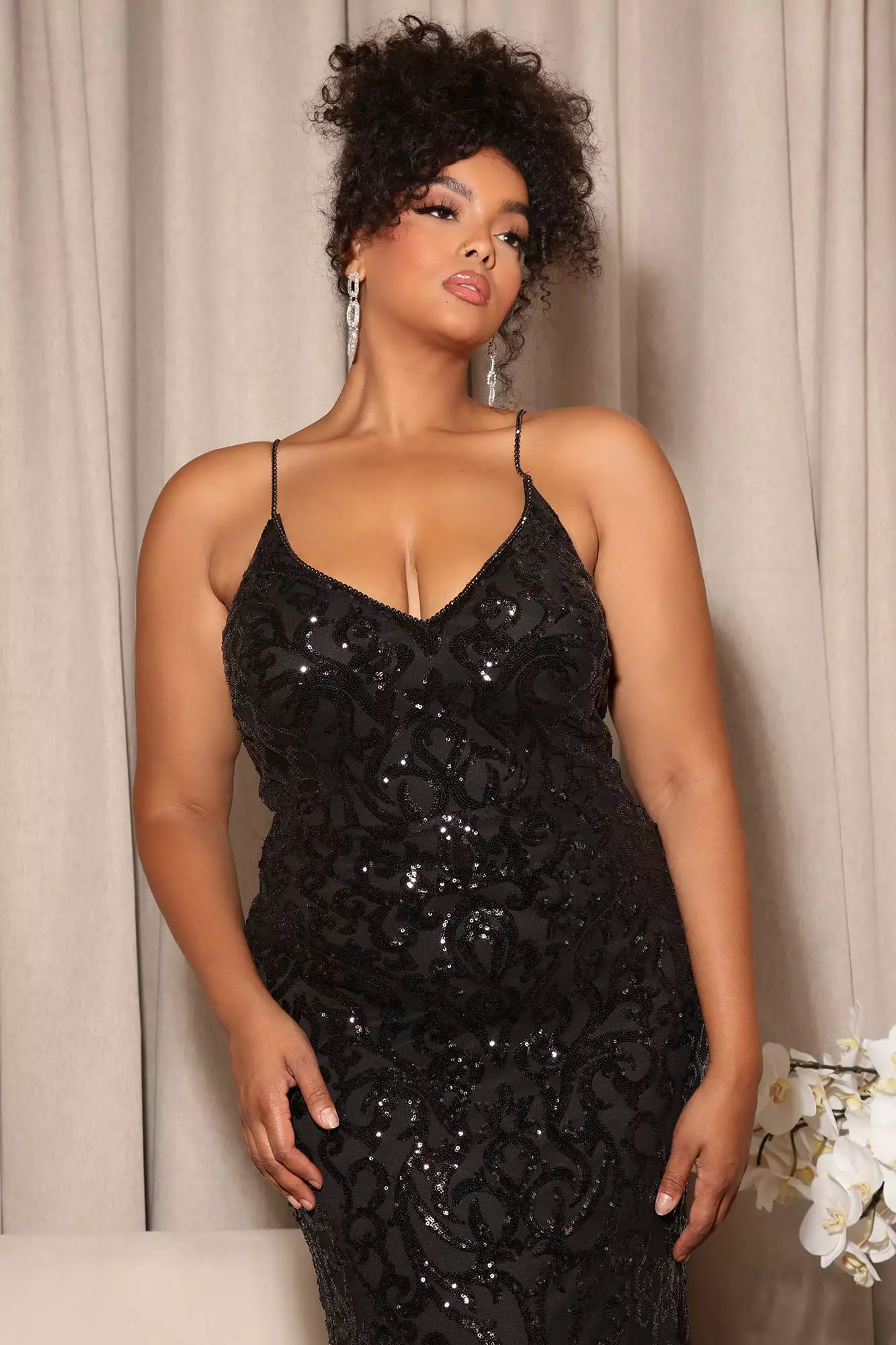 Fashion Nova Royal Sequin Maxi Dress - Black/combo 7 Fashion Nova Royal Sequin Maxi Dress - Black/combo - Image 5