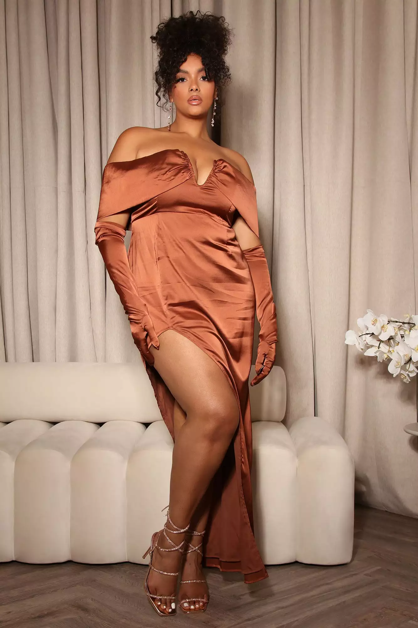 Fashion Nova Stunning Glove Maxi Dress Set - Camel 6 Fashion Nova Stunning Glove Maxi Dress Set - Camel - Image 4