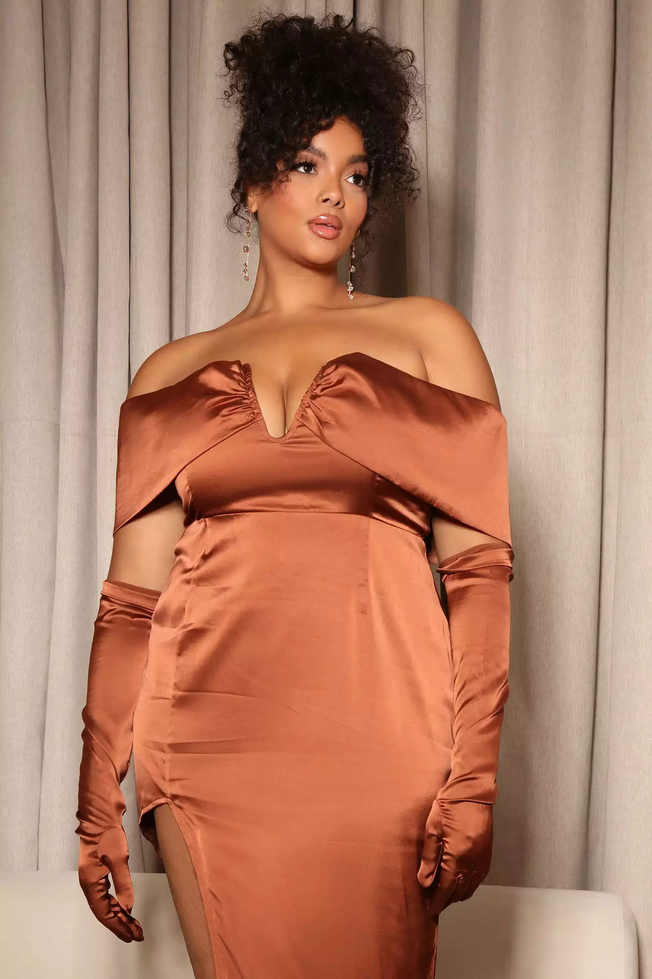 Fashion Nova Stunning Glove Maxi Dress Set - Camel 7 Fashion Nova Stunning Glove Maxi Dress Set - Camel - Image 5