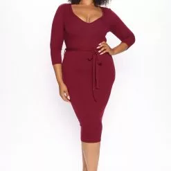 Fashion Nova In The Long Run Midi Dress - Burgundy -Fashion Nova Dresses Shop 08 03 22Studio5 KJ DJ 09 43 32 2 RD62330 Burgundy P 5612 PLUS SG