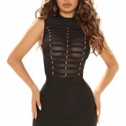 Fashion Nova Make A Move Bandage Midi Dress - Black -Fashion Nova Dresses Shop 08 05 21Studio2 SN KP 10 46 35 12 BD184 Black 6908 KS