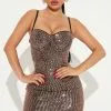 Fashion Nova Arella Sequin Mini Dress - Rose Gold