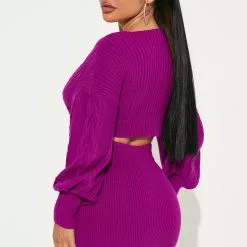 Fashion Nova Coffee Run Sweater Mini Dress - Magenta -Fashion Nova Dresses Shop 08 05 22Studio2 DM OS 15 01 26 54 91060NK Magenta 4791 JB