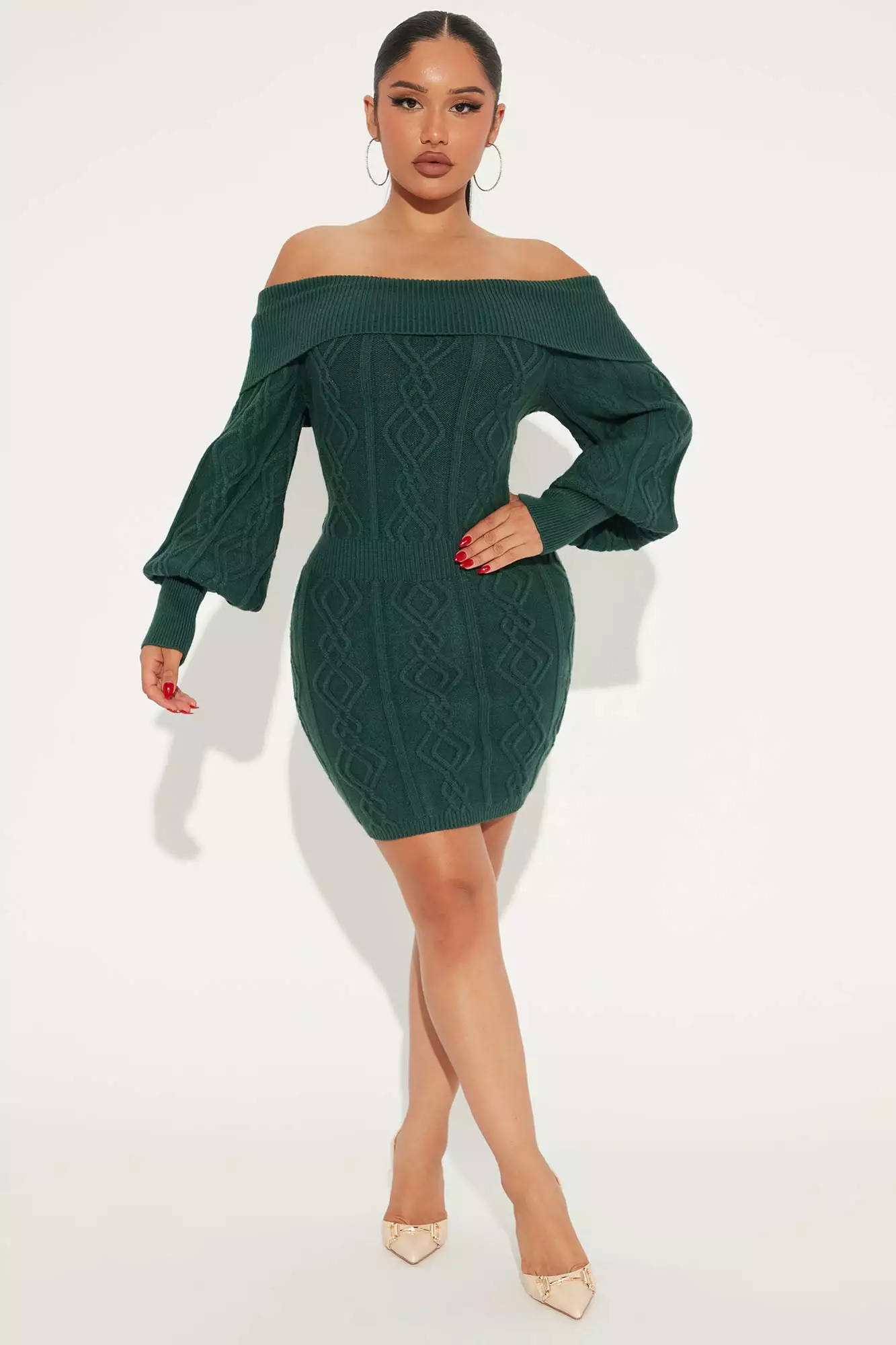 Fashion Nova Afternoon Tea Sweater Mini Dress - Green 4 Fashion Nova Afternoon Tea Sweater Mini Dress - Green - Image 2