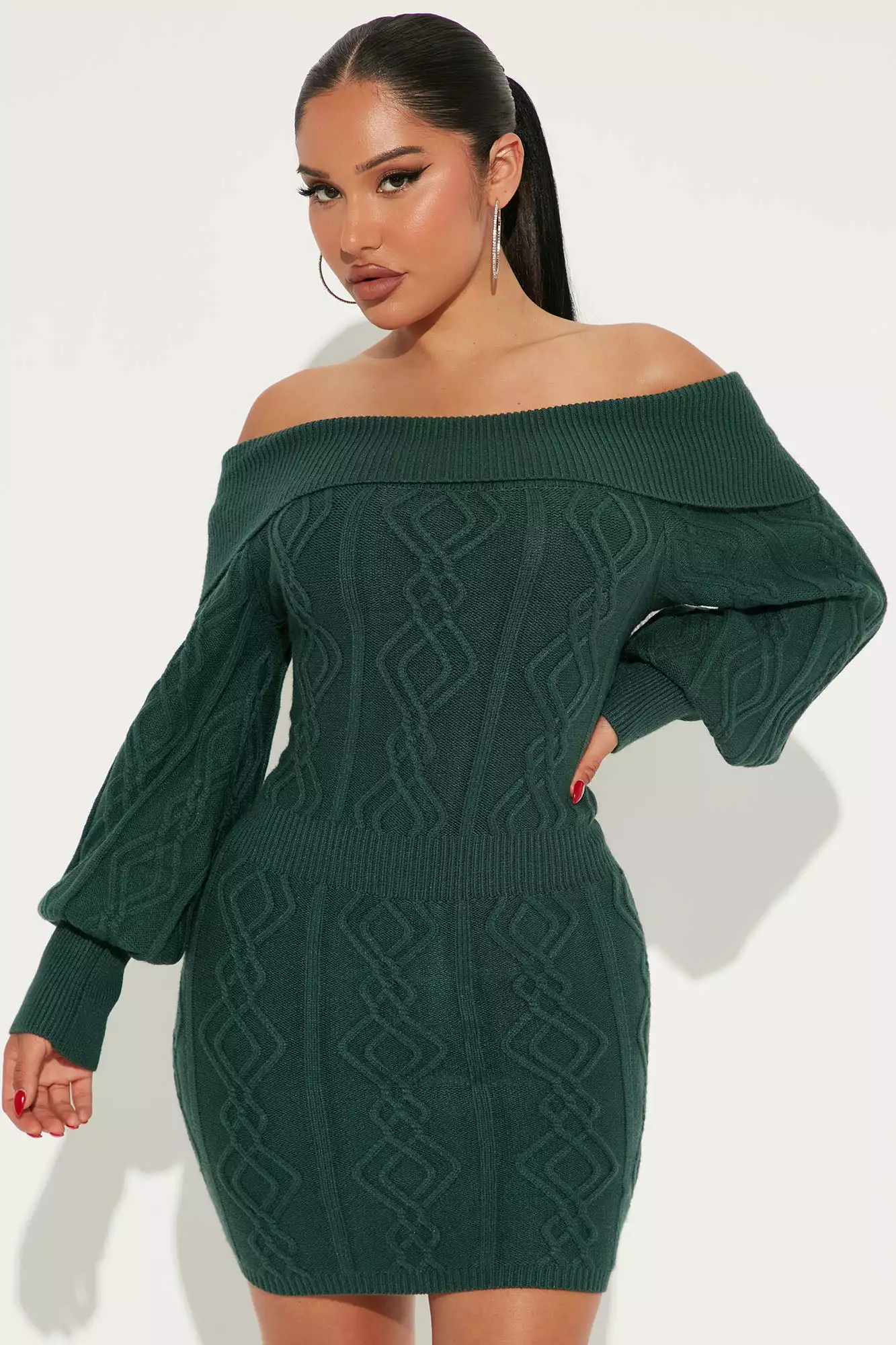 Fashion Nova Afternoon Tea Sweater Mini Dress - Green 3 Fashion Nova Afternoon Tea Sweater Mini Dress - Green