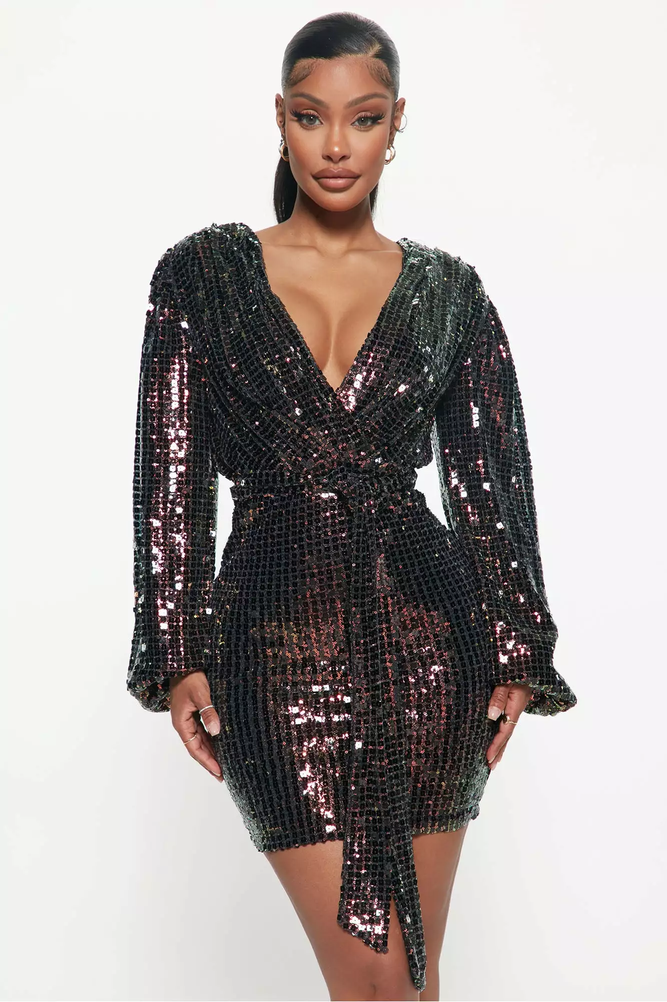 Fashion Nova Yves Sequin Mini Dress - Black 3 Fashion Nova Yves Sequin Mini Dress - Black