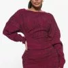 Fashion Nova Here For It Sweater Mini Dress - Plum