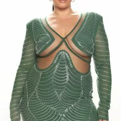 Fashion Nova Not Your Average Girl Embellished Mini Dress - Hunter -Fashion Nova Dresses Shop 08 05 22Studio7 DD AC 14 56 03 7 22GWF0085 Hunter 0142 PLUS JB