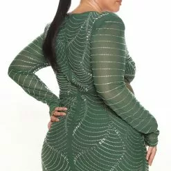 Fashion Nova Not Your Average Girl Embellished Mini Dress - Hunter -Fashion Nova Dresses Shop 08 05 22Studio7 DD AC 14 56 12 7 22GWF0085 Hunter 0144 PLUS JB