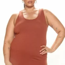 Fashion Nova Rachel Racerback Midi Dress - Brown -Fashion Nova Dresses Shop 08 05 22Studio7 DD AC 15 48 25 23 DX5737 Brown 0265 PLUS PB