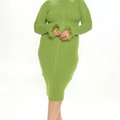 Fashion Nova Lioness Sweater Midi Dress - Chartreuse -Fashion Nova Dresses Shop 08 05 22Studio7 DD AC 16 02 02 29 LD7285BFN Chartreuse 0319 PLUS SG