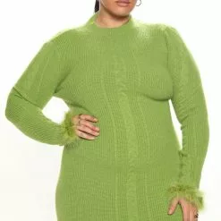 Fashion Nova Lioness Sweater Midi Dress - Chartreuse -Fashion Nova Dresses Shop 08 05 22Studio7 DD AC 16 02 05 29 LD7285BFN Chartreuse 0321 PLUS SG